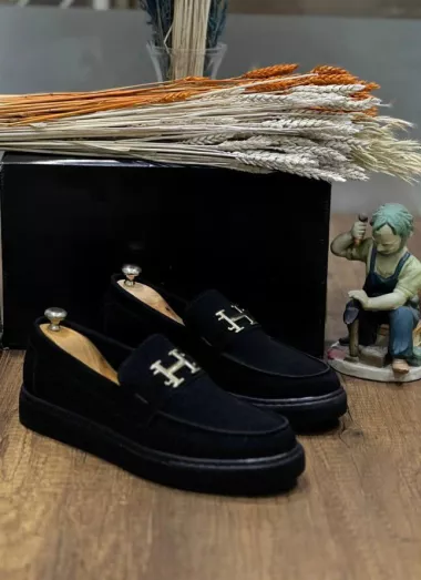 Mocasini barbati,casual, negri, piele eco, comozi 11855 T7-1